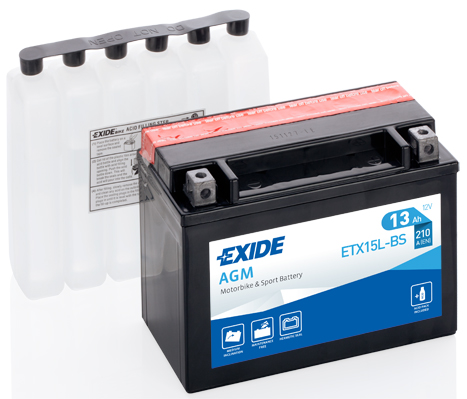 Стартерная аккумуляторная батарея   ETX15L-BS   EXIDE