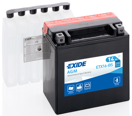 Стартерная аккумуляторная батарея   ETX16-BS   EXIDE