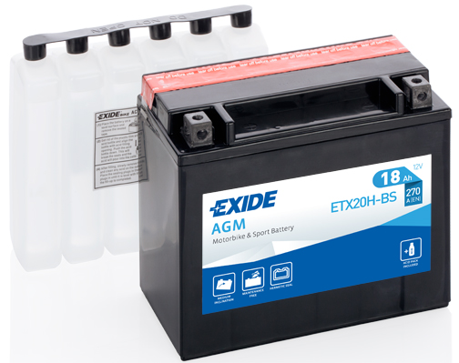 Стартерная аккумуляторная батарея   ETX20H-BS   EXIDE