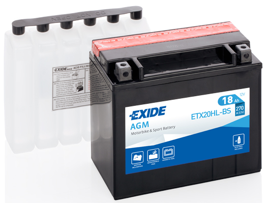 Стартерная аккумуляторная батарея   ETX20HL-BS   EXIDE