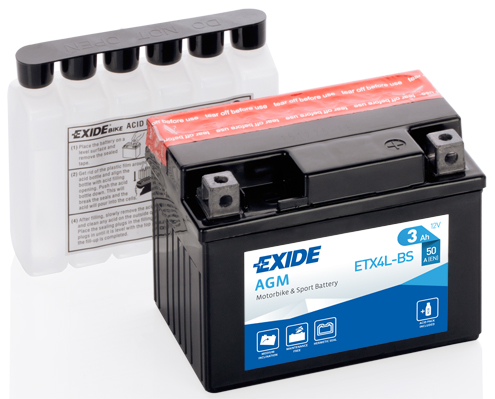 Стартерная аккумуляторная батарея   ETX4L-BS   EXIDE