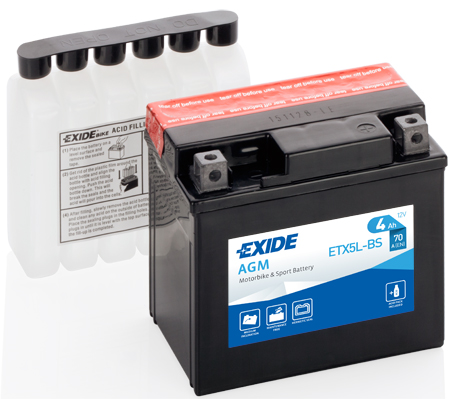 Стартерная аккумуляторная батарея   ETX5L-BS   EXIDE