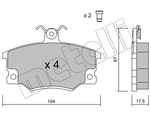 Комплект тормозных колодок, дисковый тормоз   22-0030-1   METELLI