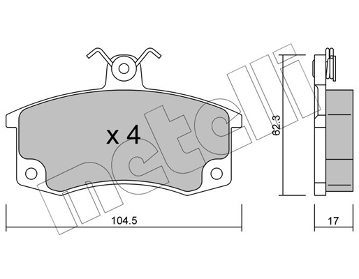 Комплект тормозных колодок, дисковый тормоз   22-0062-0   METELLI