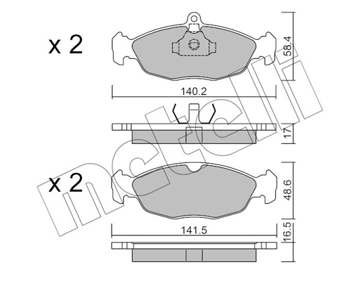 Комплект тормозных колодок, дисковый тормоз   22-0077-0   METELLI