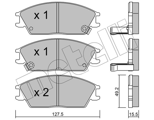 Комплект тормозных колодок, дисковый тормоз   22-0081-1   METELLI