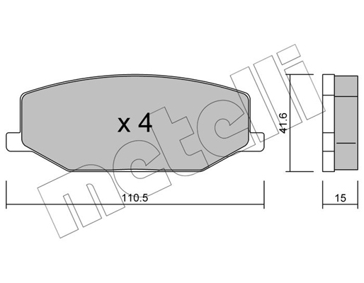 Комплект тормозных колодок, дисковый тормоз   22-0097-0   METELLI