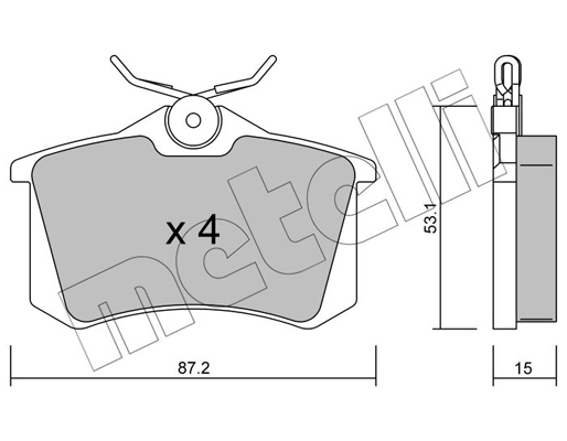 Комплект тормозных колодок, дисковый тормоз   22-0100-0   METELLI