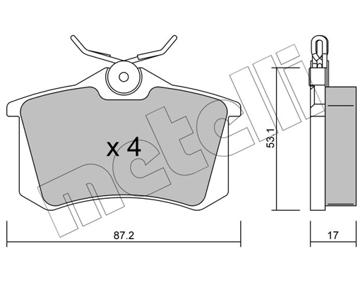 Комплект тормозных колодок, дисковый тормоз   22-0100-1   METELLI