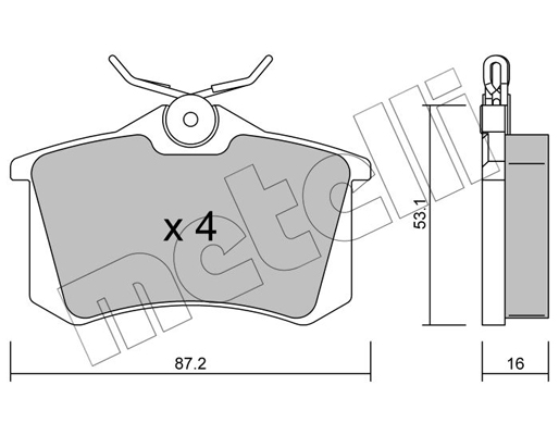 Комплект тормозных колодок, дисковый тормоз   22-0100-2   METELLI