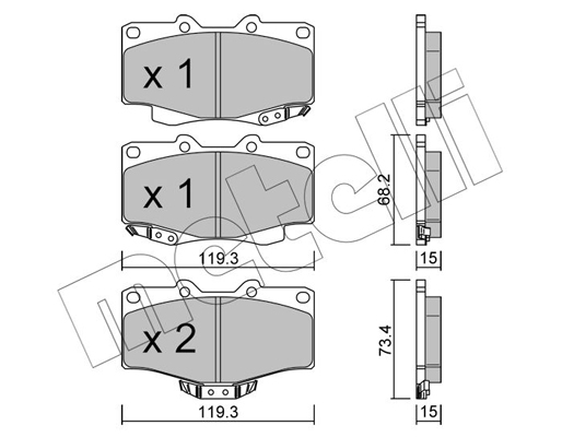 Комплект тормозных колодок, дисковый тормоз   22-0129-0   METELLI