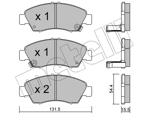 Комплект тормозных колодок, дисковый тормоз   22-0138-0   METELLI