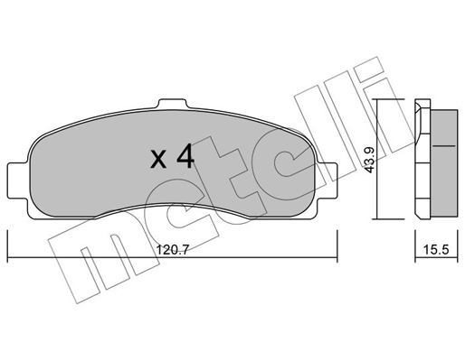 Комплект тормозных колодок, дисковый тормоз   22-0145-0   METELLI