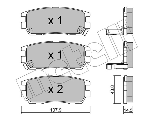 Комплект тормозных колодок, дисковый тормоз   22-0151-0   METELLI
