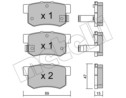 Комплект тормозных колодок, дисковый тормоз   22-0173-0   METELLI