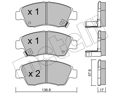Комплект тормозных колодок, дисковый тормоз   22-0175-0   METELLI