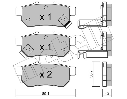 Комплект тормозных колодок, дисковый тормоз   22-0176-1   METELLI