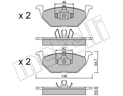 Комплект тормозных колодок, дисковый тормоз   22-0211-1   METELLI