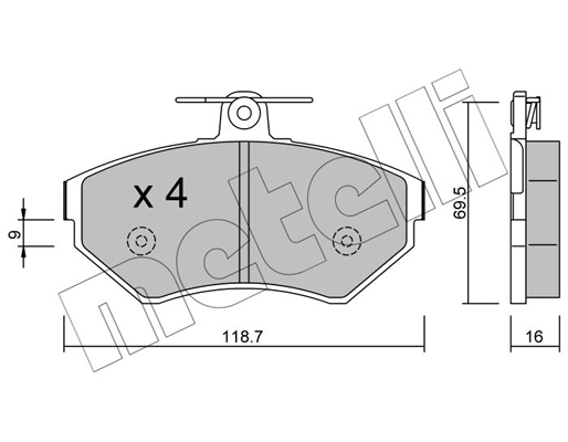 Комплект тормозных колодок, дисковый тормоз   22-0215-1   METELLI