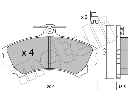 Комплект тормозных колодок, дисковый тормоз   22-0216-0   METELLI