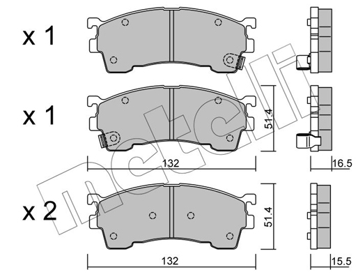 Комплект тормозных колодок, дисковый тормоз   22-0223-1   METELLI