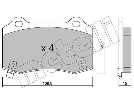 Комплект тормозных колодок, дисковый тормоз   22-0251-6   METELLI