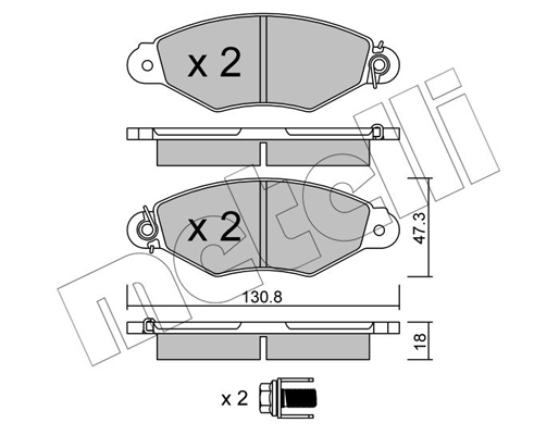 Комплект тормозных колодок, дисковый тормоз   22-0253-0   METELLI