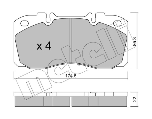 Комплект тормозных колодок, дисковый тормоз   22-0268-0   METELLI