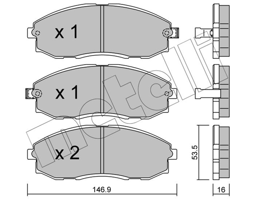 Комплект гальмівних накладок, дискове гальмо   22-0297-0   METELLI