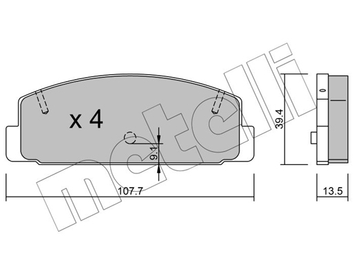 Комплект тормозных колодок, дисковый тормоз   22-0302-1   METELLI