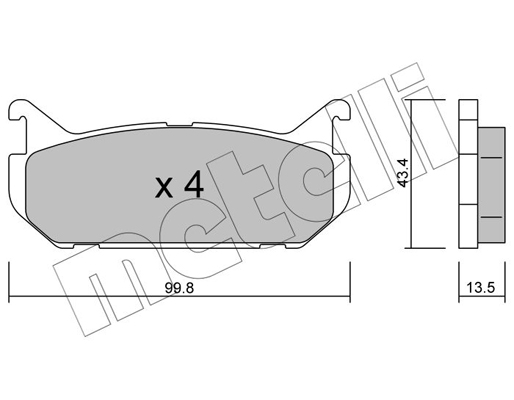 Комплект тормозных колодок, дисковый тормоз   22-0303-0   METELLI