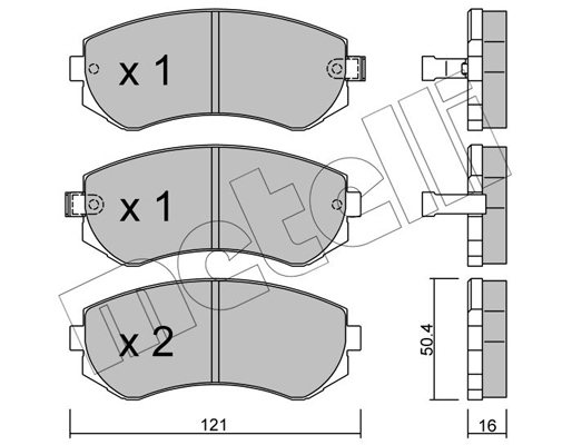 Комплект тормозных колодок, дисковый тормоз   22-0304-0   METELLI
