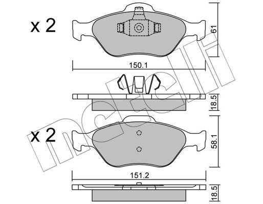 Комплект тормозных колодок, дисковый тормоз   22-0316-0   METELLI