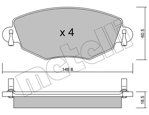 Комплект тормозных колодок, дисковый тормоз   22-0318-0   METELLI