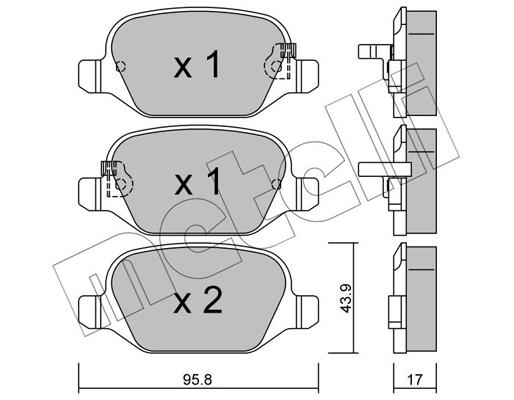 Комплект тормозных колодок, дисковый тормоз   22-0324-4   METELLI