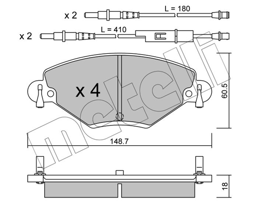 Комплект тормозных колодок, дисковый тормоз   22-0331-0   METELLI