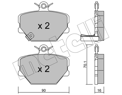 Комплект гальмівних накладок, дискове гальмо   22-0341-0   METELLI