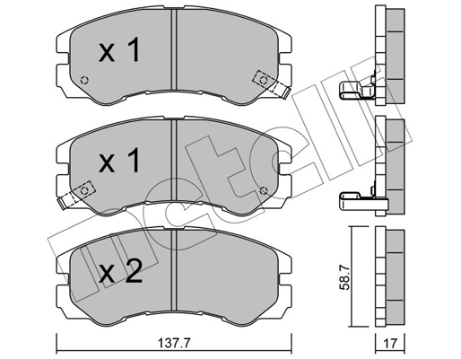 Комплект тормозных колодок, дисковый тормоз   22-0357-0   METELLI