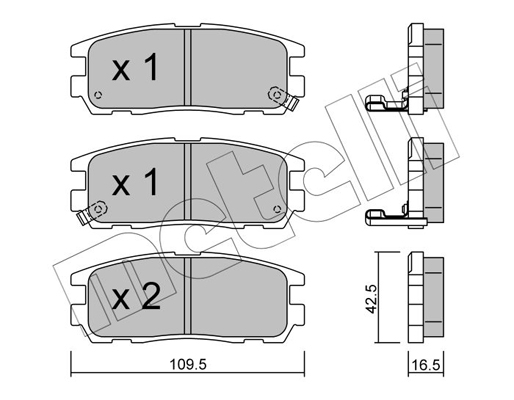 Комплект тормозных колодок, дисковый тормоз   22-0358-0   METELLI