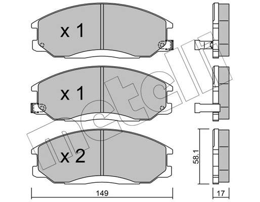 Комплект тормозных колодок, дисковый тормоз   22-0364-0   METELLI