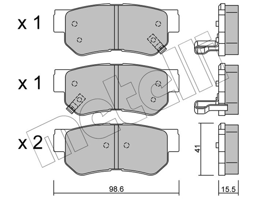 Комплект тормозных колодок, дисковый тормоз   22-0365-0   METELLI