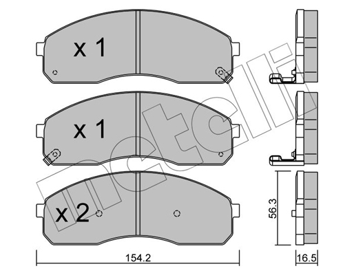 Комплект тормозных колодок, дисковый тормоз   22-0374-0   METELLI