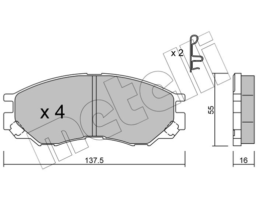 Комплект тормозных колодок, дисковый тормоз   22-0401-0   METELLI