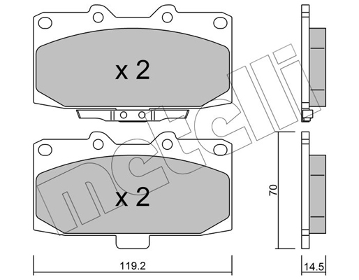 Комплект тормозных колодок, дисковый тормоз   22-0413-0   METELLI