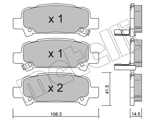 Комплект тормозных колодок, дисковый тормоз   22-0414-0   METELLI