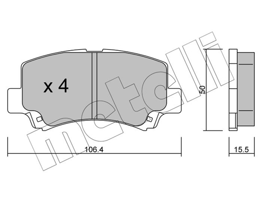 Комплект тормозных колодок, дисковый тормоз   22-0419-0   METELLI