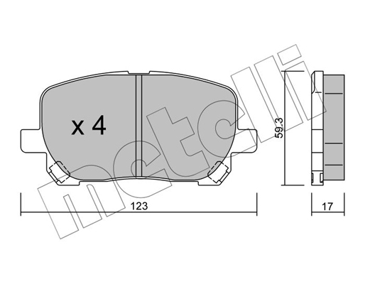 Комплект тормозных колодок, дисковый тормоз   22-0427-0   METELLI