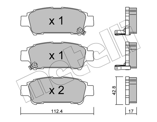 Комплект тормозных колодок, дисковый тормоз   22-0428-0   METELLI