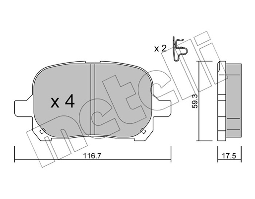 Комплект тормозных колодок, дисковый тормоз   22-0429-0   METELLI