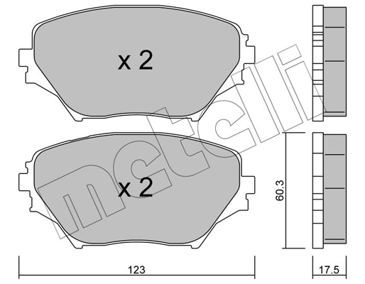 Комплект тормозных колодок, дисковый тормоз   22-0430-0   METELLI